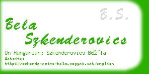 bela szkenderovics business card